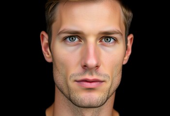 Obraz premium Male portrait on black background