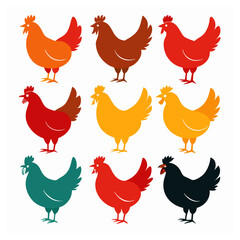 Hen silhouette bundle vector design