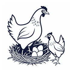 Fototapeta premium Hen silhouette bundle vector design