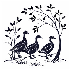 Naklejka premium Duck silhouette bundle vector design