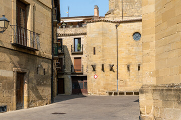 Narrow streets and alleyways in the town of Laguardia, Basque Country, Spain