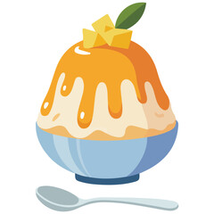 Shaved ice summer treat isolated vector illustration on white background