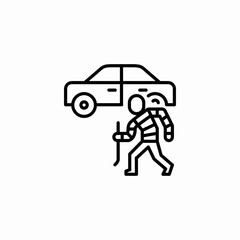 car robber criminal icon sign vector