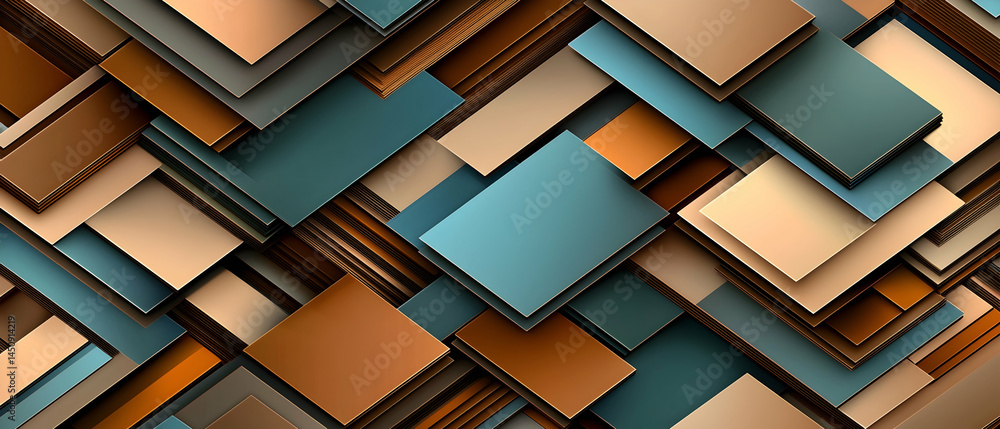 Poster abstract geometric pattern with overlapping squares