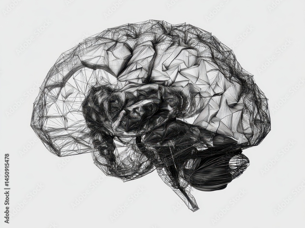 Poster in the form of a image, a 3d abstract illustration on a white background showcases the digital data 