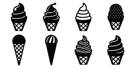 set of vector icons of ice cream