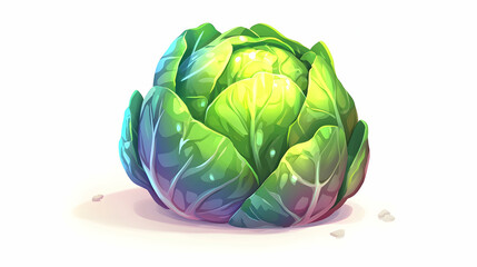 Pixel Art Cabbage Illustration