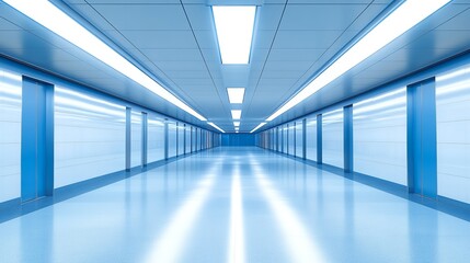 Naklejka premium Modern Lighting: An artistic image of state-of-the-art light fixtures, immersed in cool hues, casting a soft, welcoming glow across the scene