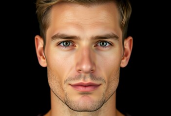 Fototapeta premium Male portrait on black background