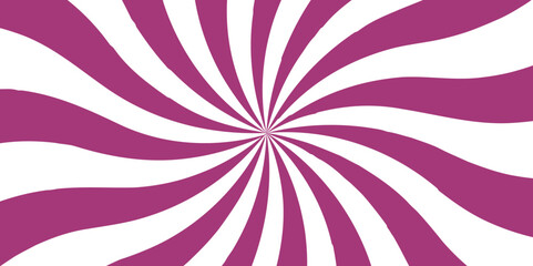 Abstract Twisted sunburst with rays Background. Candy geometric radiation background. Vector spiral wavy lines, sweet lollipop candy, fruit yogurt or marshmallow. cartoon style, sunlight, sunburst.