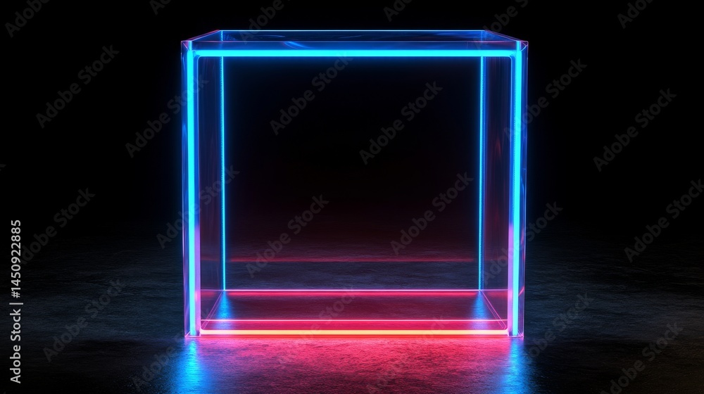 Poster rectangular in shape, this object features an abstract glow and a surface that reflects