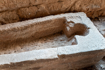 Tombs inside the monastery of Suso in San Millan de la Cogolla, La Rioja, Spain