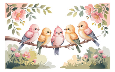 birds on a branch
