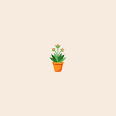 Colorful plant pot icon flat vector design.