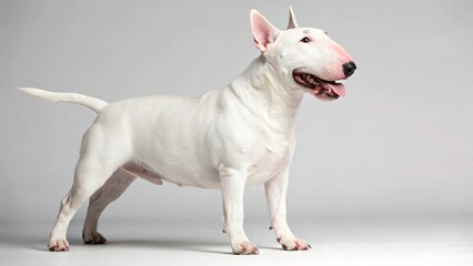 Bull Terrier on studio background