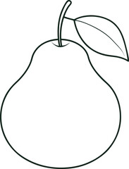 Asian pear line art icon on transparent background