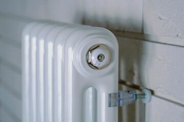 radiators of the heating system are white. warm radiators.