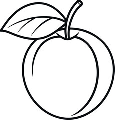 Aprium fruit line art on transparent background