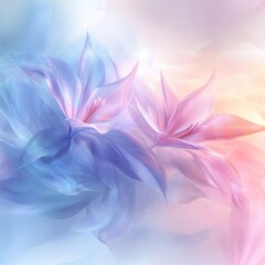 Dreamy watercolor illustration of two pink and purple flowers