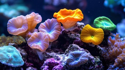 Obraz premium Vibrant Coral Reef Ecosystem Underwater Beauty and Biodiversity