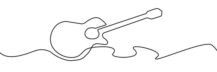 guitar music art line continuous acoustic people vector instrument drawing. musician guitar music rock icon celebration illustration band outline young player concert guitarist active person festival