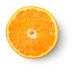 orange fruit with shadow isolated on transparent background