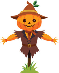Pumpkin-headed scarecrow