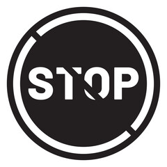 Red STOP sign icon set. Sign with hand and stop sign. Warning sign, attention, prohibition, danger, alert, road sign - stock vector.