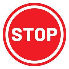 Set stop red sign icon with white hand, do not enter. Warning stop sign. Safety visual, symbol with white hand, traffic sign, red traffic, forbidden sticker, notify driver, road sign