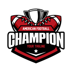 American football logo vector isolated with red colour. Rugby logo badge design. American football league labels, emblems and design element