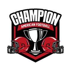 American football logo vector isolated with red colour. Rugby logo badge design. American football league labels, emblems and design element