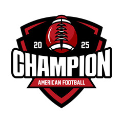 American football logo vector isolated with red colour. Rugby logo badge design. American football league labels, emblems and design element
