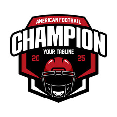American football logo vector isolated with red colour. Rugby logo badge design. American football league labels, emblems and design element