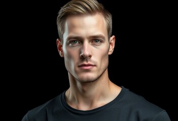Obraz premium Male portrait on black background