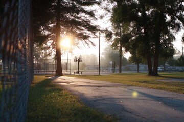 Obraz premium Basketball Court in Building Playground