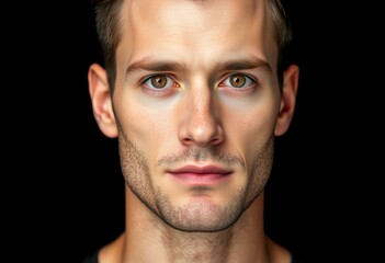 Fototapeta premium Male portrait on black background