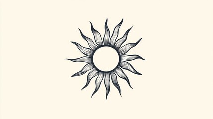 Obraz premium Ornate Sun Design on Light Background
