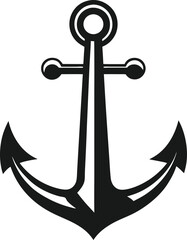 monochrome sea anchor icon