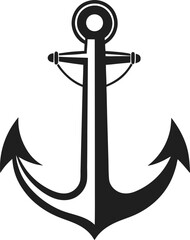 monochrome sea anchor icon