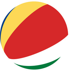 Geometrical figure of the flag of Seychelles in the form of a sphere. The concept of statehood