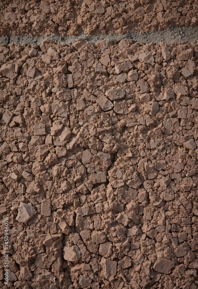 Poster brick surface close up showcases rough texture. beautiful magnified grains visible creating an intri