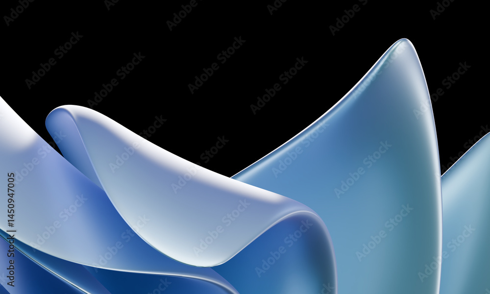 Aufkleber elegant blue abstract 3d curved layers with smooth gradient background