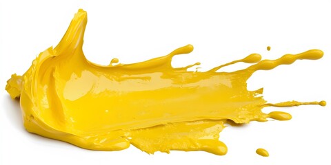 Fototapeta premium Vibrant Yellow Paint Splash Abstract Background