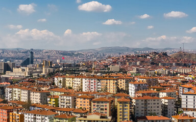 Obraz premium Panoramic Cityscape of Ankara with Residential and Modern Buildings