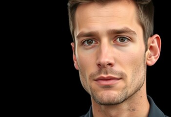 Obraz premium Male portrait on black background