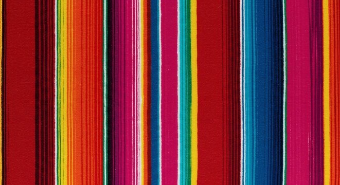 Colorful striped pattern textile background vibrant mexican blanket serape fiesta design art
