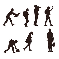 Man silhouette set bundle vector