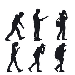 Man silhouette set bundle vector