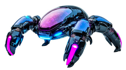 Sci-fi Crablike Drone Vehicle, Space Travel Concept, cut out transparent