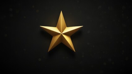 Elegant Golden Star Ornament on Black Background Perfect for Holiday Decor